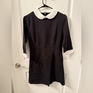 Black Mini Dress with White Peter Pan Collar